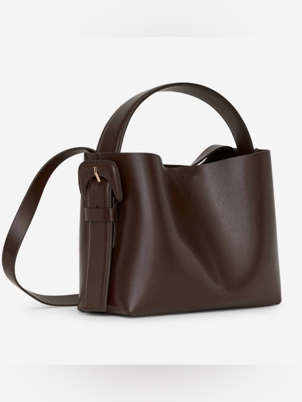 Arket Dark Chocolate Brown Leather Crossbody Bag, Like new